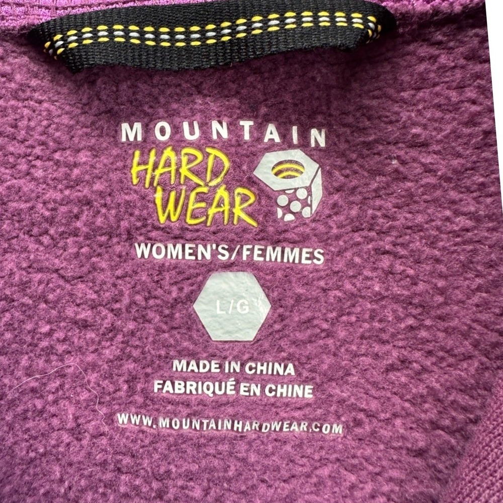 Mountain Hardwear Full Zip Hoodie Women Large Purple Floral Fleece Jacket OL3926 - Picture 6 of 9
